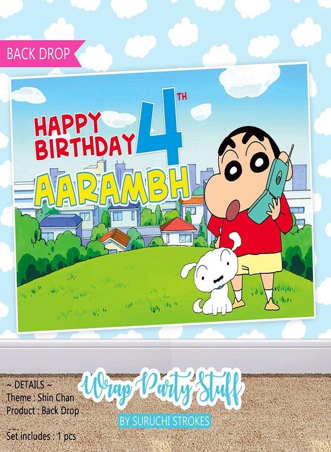 Suruchi Strokes Shin Chan Theme Birthday Decoration | Shinchan Theme Backdrop Party Decor Supplies - Image 3